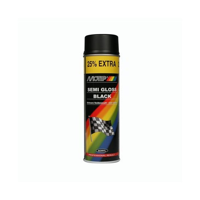 MOTIP Lacquer Black Satin Matt 0.5l spray paint