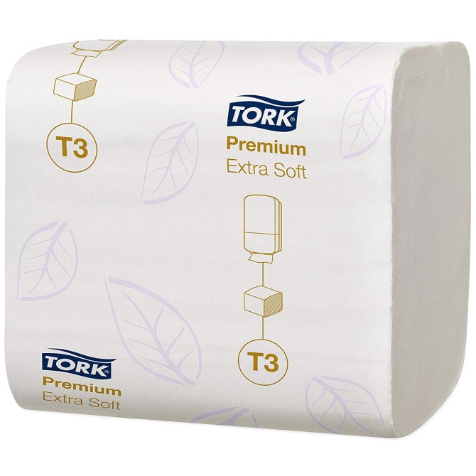 WC popierius Tork Premium T3 baltas, 2sl., 252 lapelių