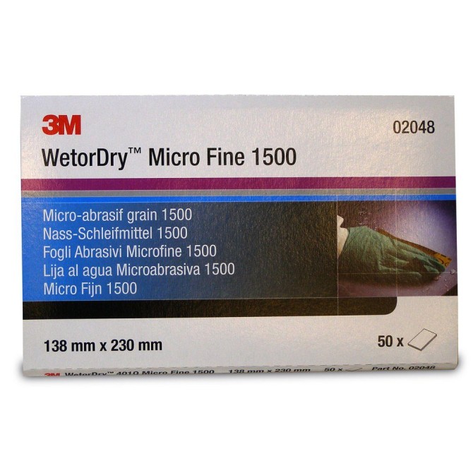 3M Sandpaper P1500 Perfect-It Microfine 138x230mm 50 pc. for wet sanding