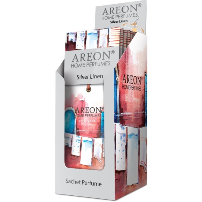 AREON Silver Linen 12pc. spintų kvapai