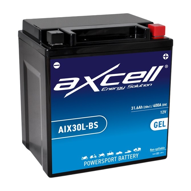 Akum. Axcell 30 Ah GEL -/+ 12V 400A 164x125x175mm