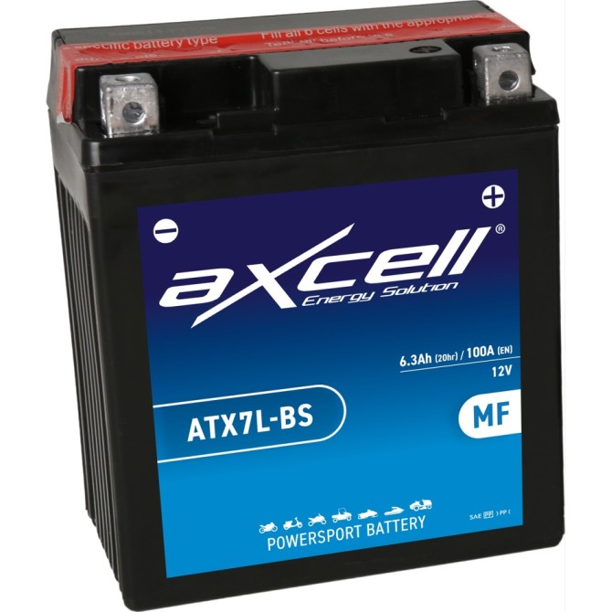 AXCELL MF BATTERY-ATX7L-BS, With Acid akumulators