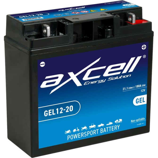 AXCELL Garden GEL 20Ah 180A -/+ 12V 182x77x168mm аккумулятор