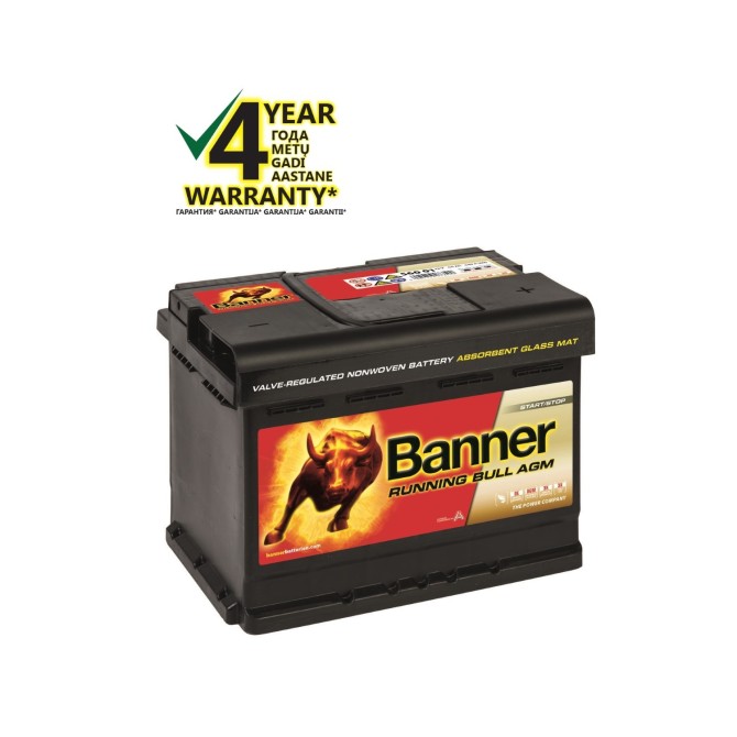 BANNER Running Bull AGM 60Ah 600A12V 241x175x190mm battery