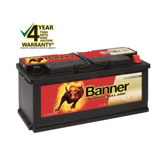 BANNER Running Bull AGM 105Ah 950A 12V 394x175x190mm battery