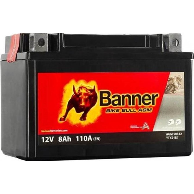 Akum.Banner 8 Ah Bike Bull AGM 12V 90A 150x87x105mm