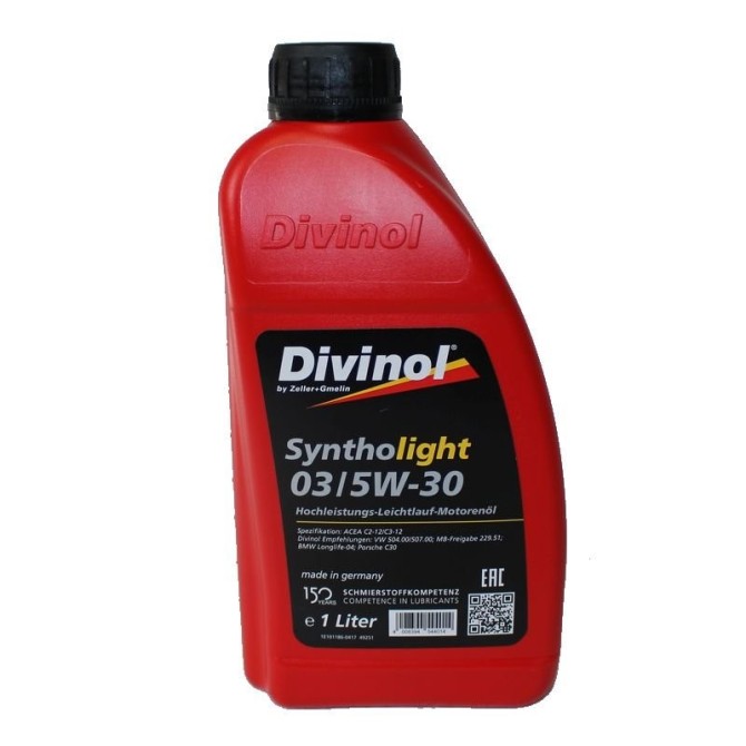 DIVINOL Syntholight 03 5W-30 1 L, Acea A3/B4/C3 VW 504.00/507.00 синтетическое масло