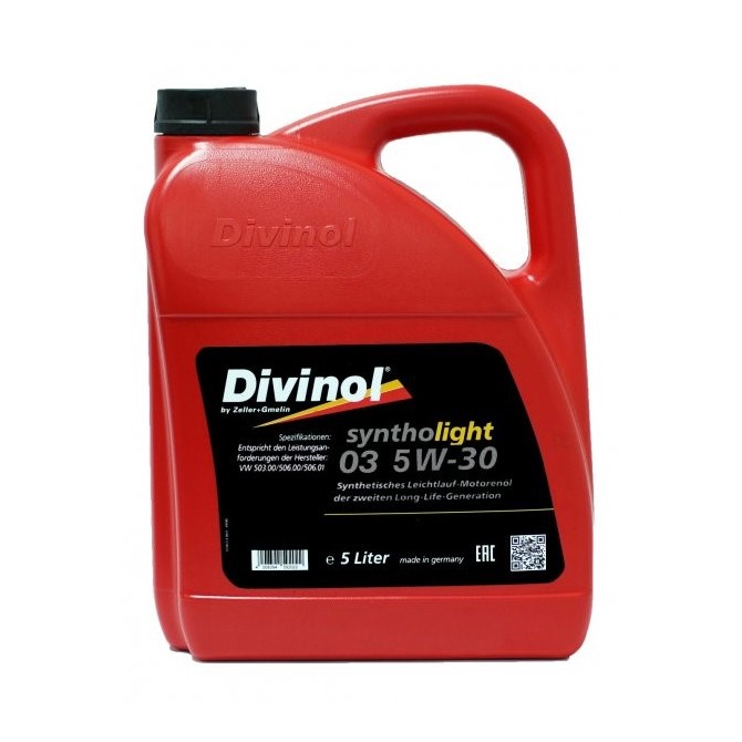 DIVINOL Syntholight 03 5W-30 5 L, Acea A3/B4/C3 VW 504.00/507.00 synthetic oil