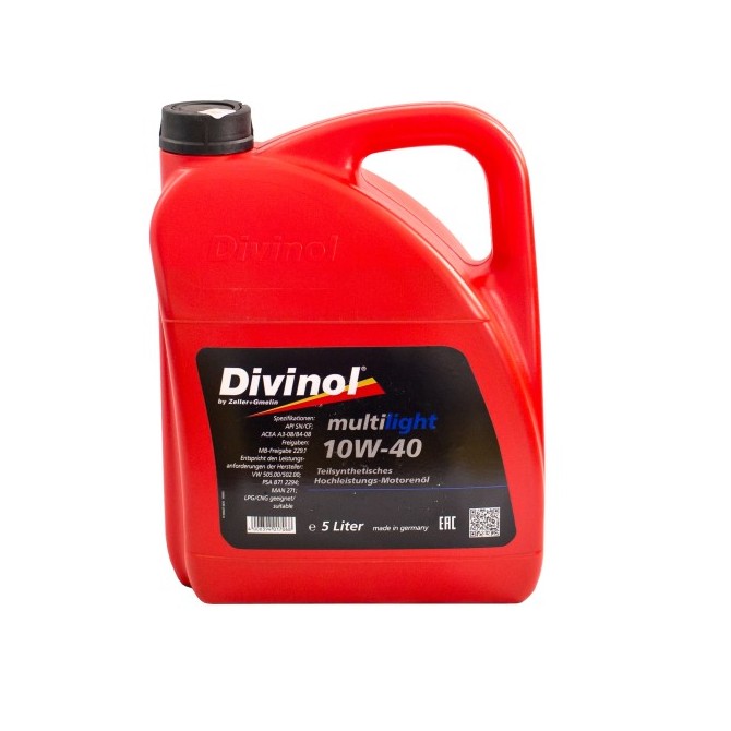 DIVINOL Multilight 10W40 5 L SN/CF, MB229.1, VW 505.00/502.00 poolsünteetiline õli