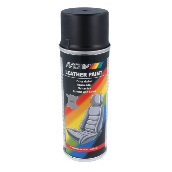 MOTIP Leather Spray Black 200ml juodi odos dažai