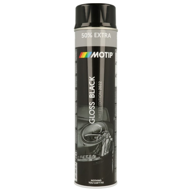 MOTIP Juodi Blizgūs Dažai 600 ml. Motip Rally spray paint