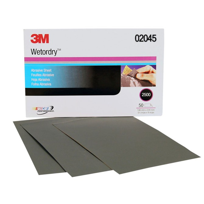 3M Sandpaper P2500 Perfect-It Microfine 138x230mm 50 pc. popierius šlapiam šlifavimui