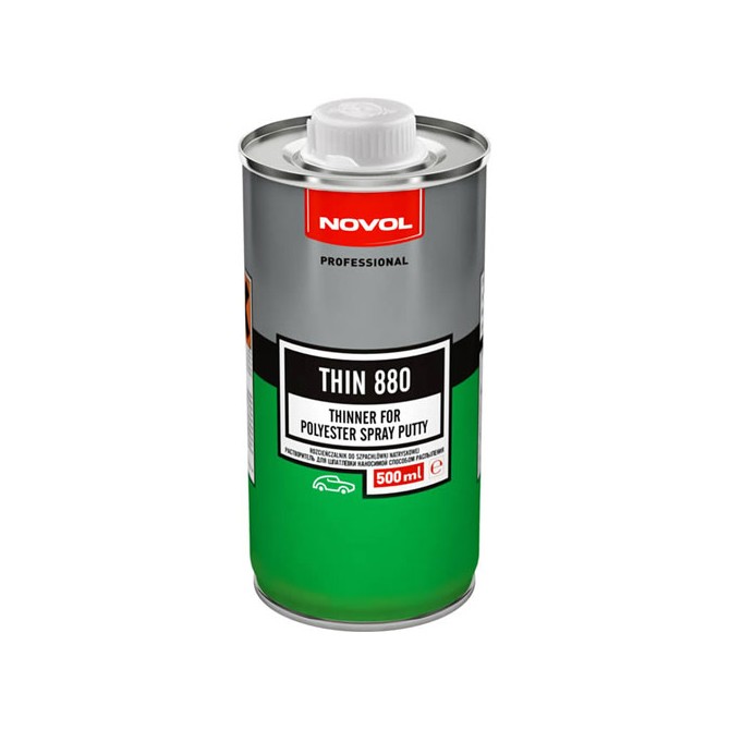 NOVOL Thin 880 Thinner For Polyester Spray Filler 0.5L šķīdinātājs