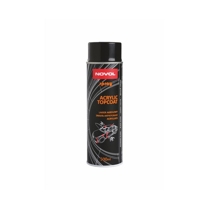 NOVOL Spray Acryl Black Gloss 0.5L akrila aerosola krāsa