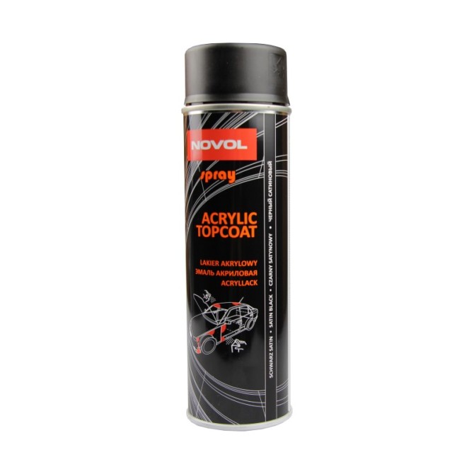 NOVOL Spray Acryl Black Satin 0.5L akrila aerosola krāsa