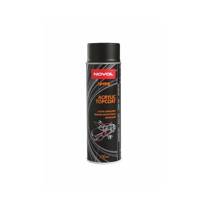 NOVOL Spray Acryl Black Mat 0.5L akrila aerosola krāsa