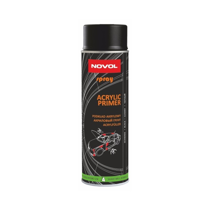 NOVOL Spray Acryl Primer 0.5L Black akrila grunts aerosols