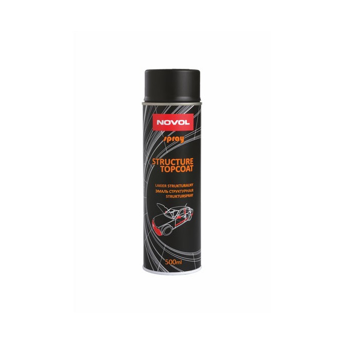 NOVOL Spray Structure Topcoat Black 0.5L struktūriniai dažai