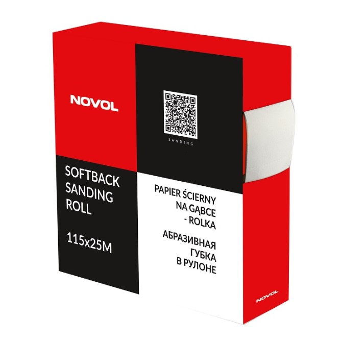 NOVOL Roll Foam P240, 115mmx25m mīksts abrazīvs rullītis