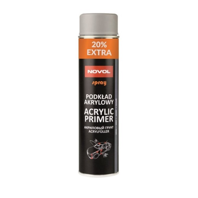 NOVOL Spray Acryl Primer Grey 0.6L akrila grunts aerosols