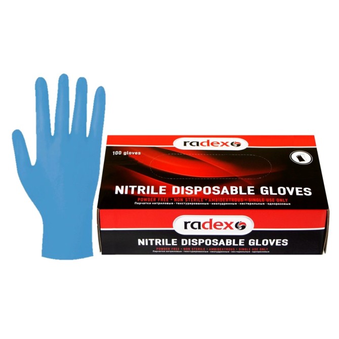 RADEX Nitrile Disposable Gloves L (100 Pcs.) vienkartinės nitrilo pirštinės