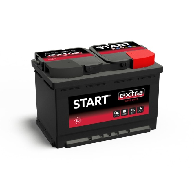 START Extra 75Ah 680A R+ 12V 278X175X190 akumuliatorius