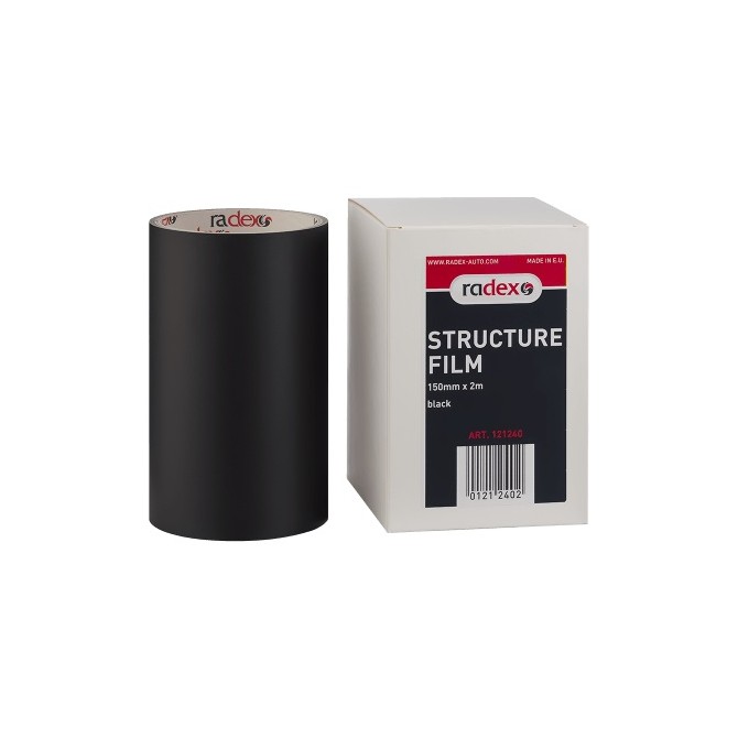 RADEX Structure Film 150mm X 2M Black struktūras plēve