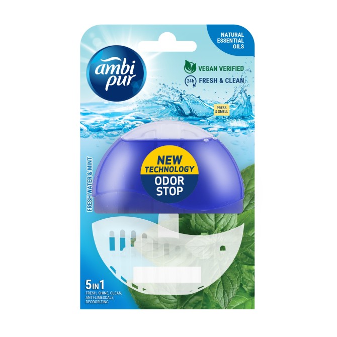 AMBIPUR Fresh Water & Mint подвесной освежитель для унитаза 55 мл