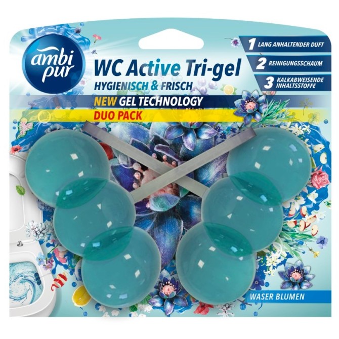 AMBIPUR Water Flowers hanging WC freshener 2x45 g