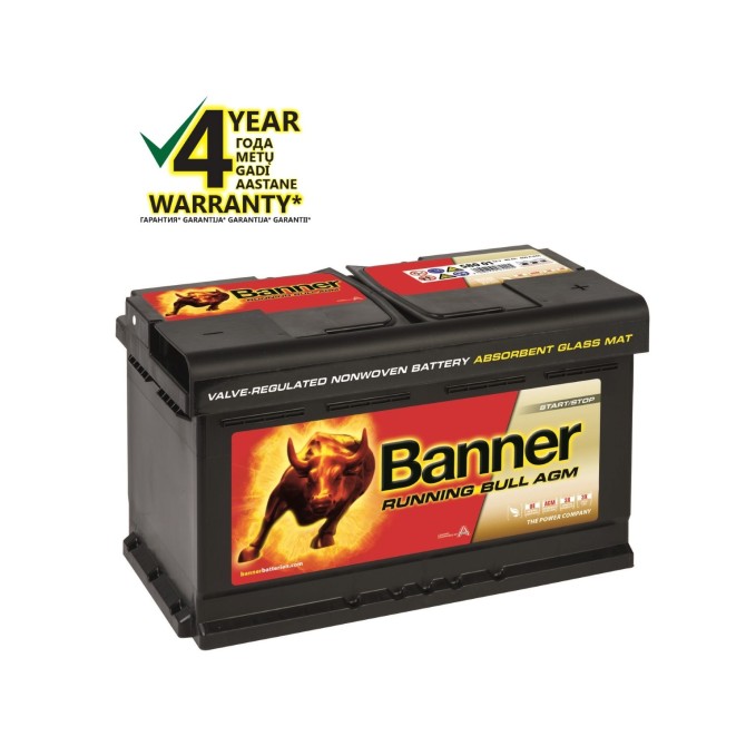 BANNER Running Bull AGM 80Ah 800A 12V 315x175x190mm battery