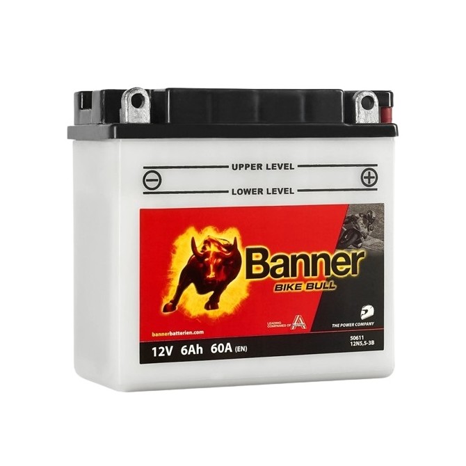 BANNER Bike Bull 6Ah 60A  -+ 12V 135x60x130mm battery