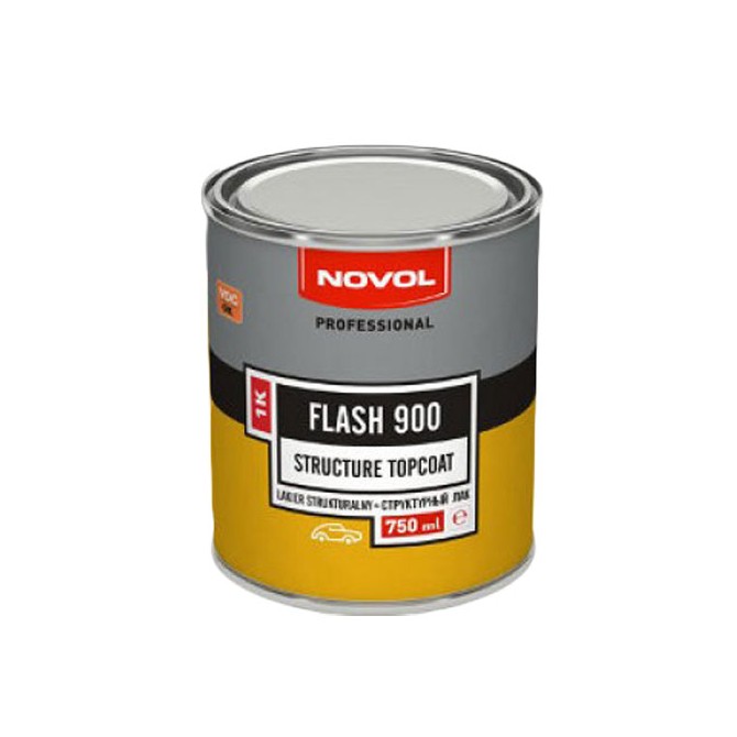 NOVOL Flash 900 Structure Topcoat 1K - Black 0.75L struktūriniai dažai