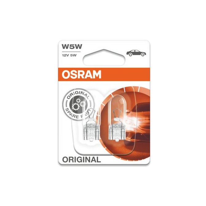 OSRAM 5W 12V W2.1X9.5D 2pc. lemputės