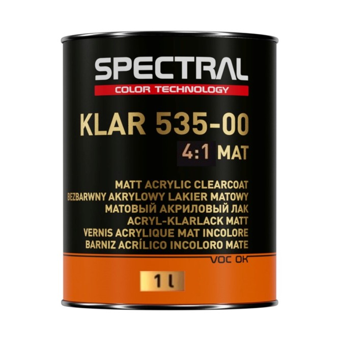 SPECTRAL KLAR 535-00 MAT Acrylic Clearcoat 4:1 1L akrilinis lakas, matinis