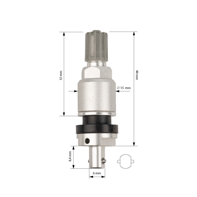 AUTEL Autel press-in TPMS valve silver TPMS ventiil