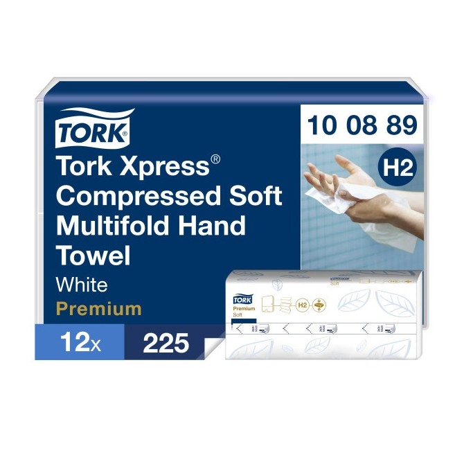 TORK Premium Interfold Hand Towel, H2, 2 Ply, 225 Towels käterätikud