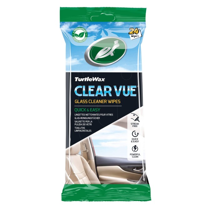 TURTLE WAX CLEAR VUE GLASS WIPES 24PK X6 klaasist salvrätikud