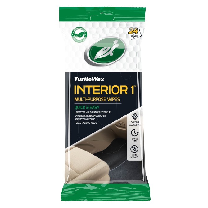 TURTLE WAX Iinterior 1 wipes 24pc. paneļa salvetes