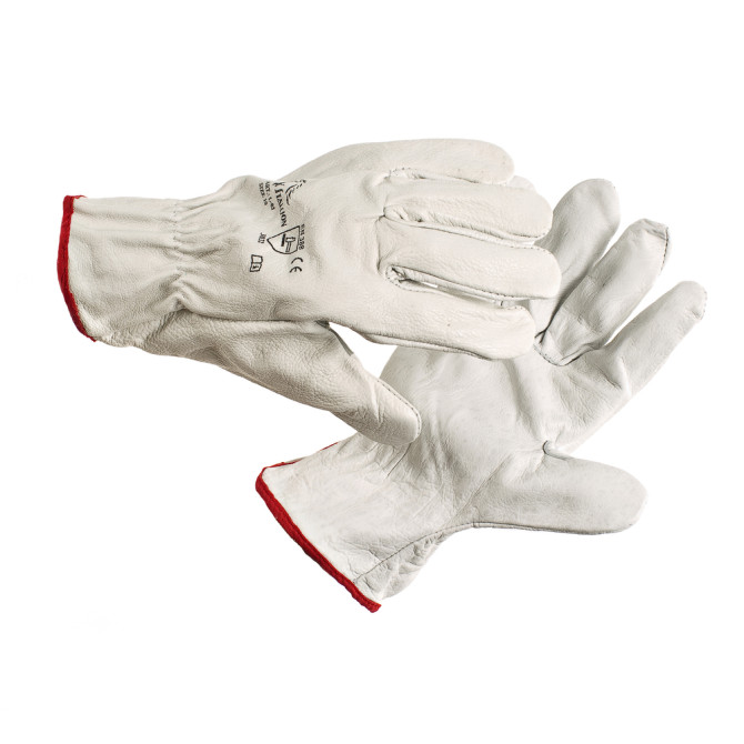  Galvijų odos pirštinės 11d virš ir deln lygi oda (12vnt) pirštinės iš jaučio odos, viršus ir delnas lygi oda