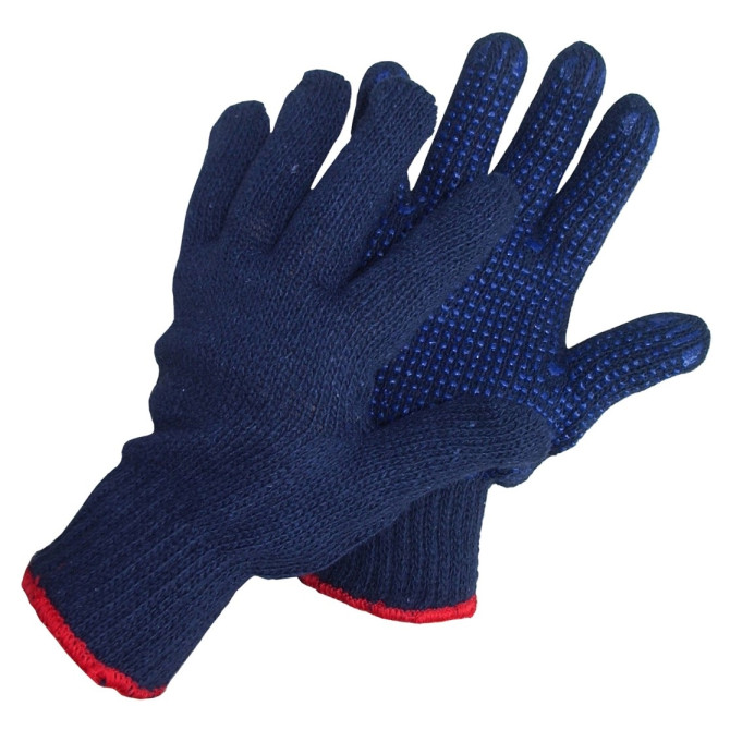  Megztos pirštinės su PVC, 11d juodos, 750gr (12 vnt ) 