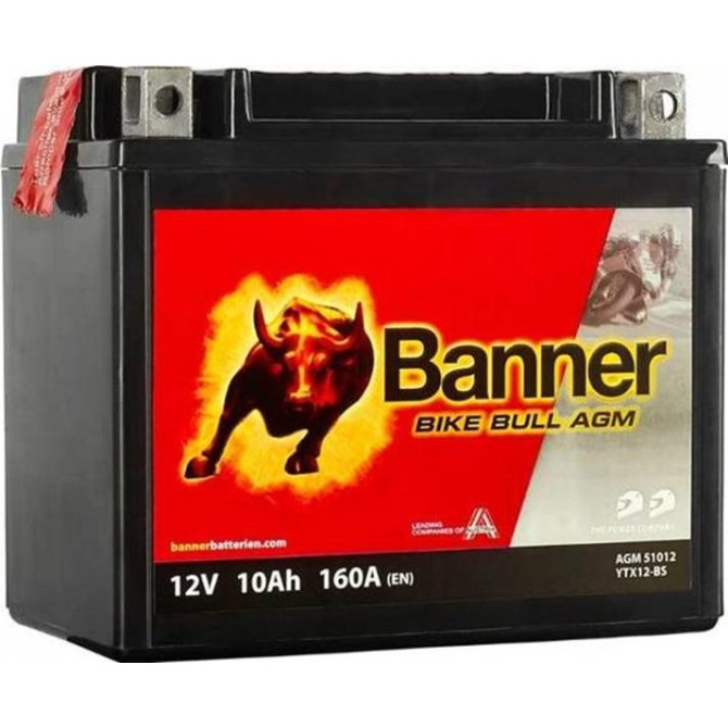 BANNER Akum.Banner 10Ah Bike Bull AGM 12V 160A 150x87x131mm 