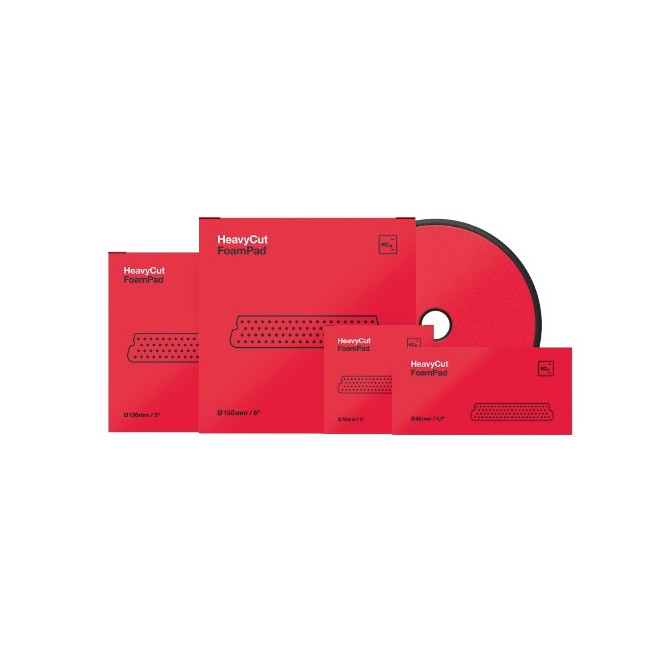KOCH CHEMIE Poliravimo padas Heavy Cut  Ø76mm raudonas 