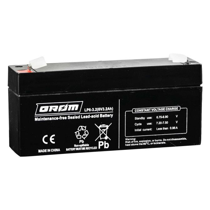 Akum. Grom 6 V 3.2 Ah AGM 125x34.5x63mm