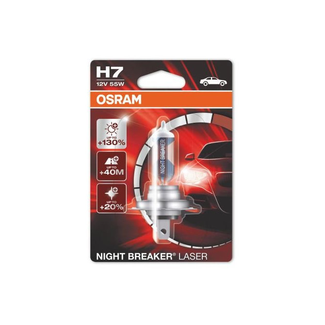 OSRAM Automobilinė lemputė NIGHT BREAKER LASER H7 55W 12V PX26D 1vnt