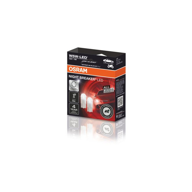 OSRAM NIGHT BREAKER LED W5W Street 1W 5700K 50lm 2vnt (2825)