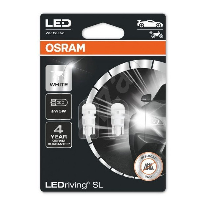 OSRAM Automobilinės lemputės LED Retrofit 1W 12V W2.1x9.5D 2vnt