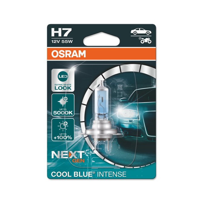 OSRAM COOL BLUE INTENSE H7 NEXT GEN 5000K 55W 12V PX26D 1vnt