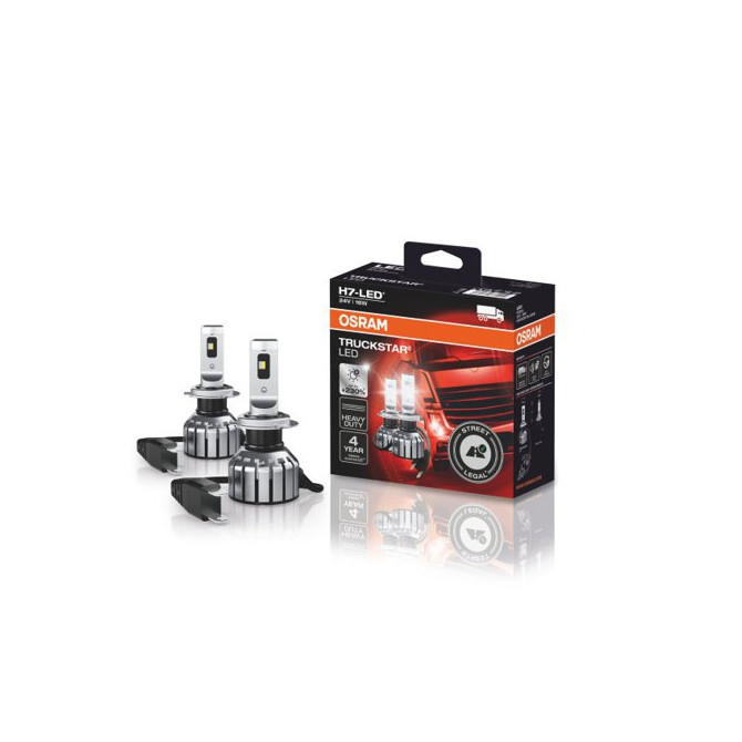OSRAM TRUCKSTAR LED H7 Street Legal 16W 24V 6000K 150lm 2vnt