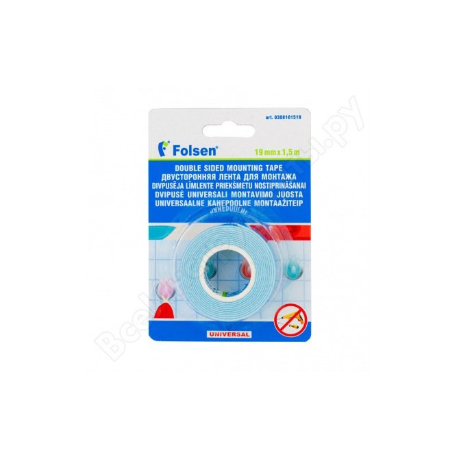 FOLSEN Universali dvipusio lipnumo montavimo juosta 19mmX1.5mX1.1mm