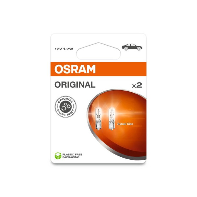 OSRAM Automobilinės lemputės 1.2W 12V W2x4.6D 2vnt